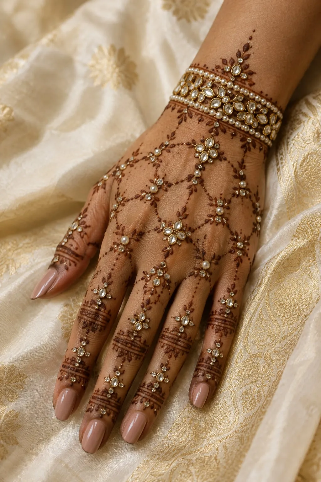 Kundan mehndi design