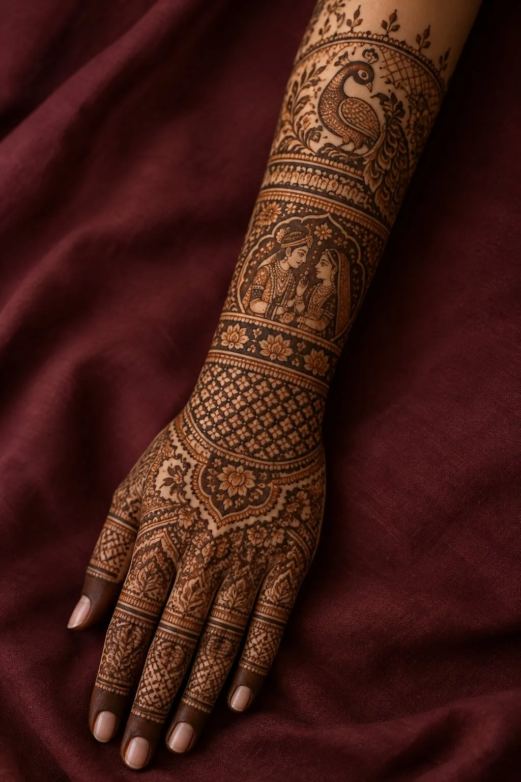 Traditional bridal mehndi design