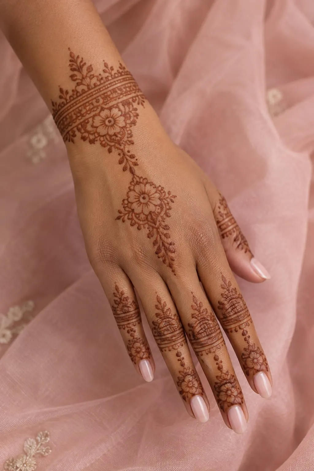 White henna mehndi design